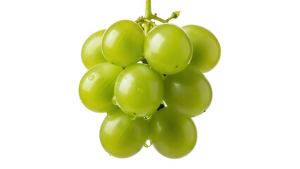 Isolated green grapes, fresh and juicy, a healthy snack or ingredient for summer desserts