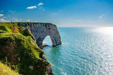Etretat, France. White cliffs view	