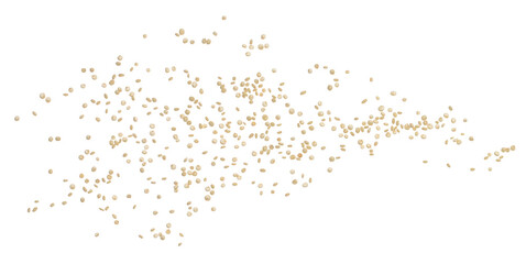 Raw quinoa seeds flying, isolated on white background, clipping path, macro