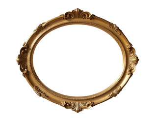 A single gold picture frame sitting on a clean white background, ready for your favorite photo.transparent background