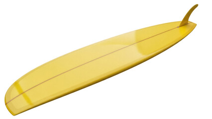 Obraz premium Isolated retro surfboard on a seamless canvas, surf sports activity and summer recreation