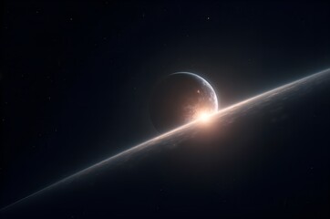 Planet with Ring System Illuminated by Distant Star