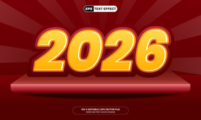 Text Effect Happy New Year 2026 Template Design