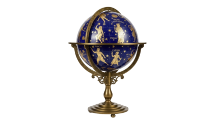 Isolated Zodiac celestial globe, beautiful constellations and signs of the zodiac system