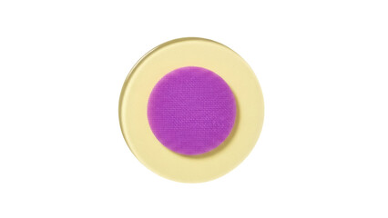 Isolated round cosmetic facial cleansing pad with bristles for gentle exfoliation skin
