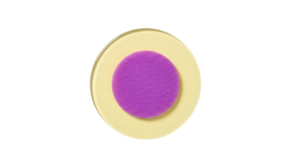 Isolated round cosmetic facial cleansing pad with bristles for gentle exfoliation skin