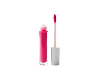 Lipstick shot from above with white cap visible, simple and clean background.transparent background