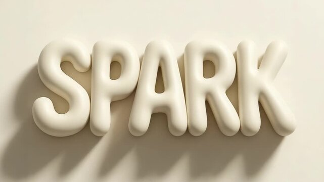 White 3D letters spell SPARK on a pale background.
