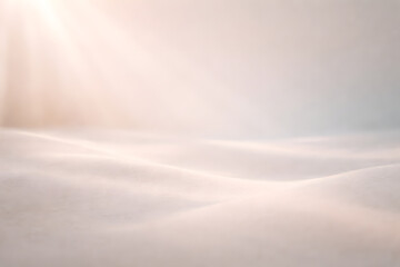 Softly lit snow dunes under a gentle winter sun, creating a serene and peaceful natural landscape with subtle shadows and highlights.