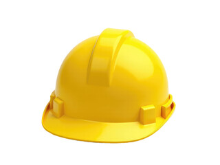 Fototapeta premium A yellow hard hat on a simple white background, ready for use in various projects.transparent background