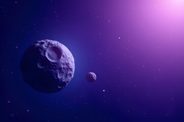 Obraz premium Two Planets Against a Colorful Nebula Sky