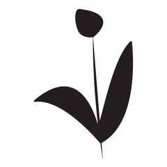  Black and white illustration of a plant or flower.