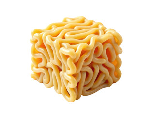 A close-up view of a single serving of ramen noodles on a white background, perfect for food and culinary related content.transparent background