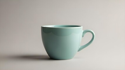 Pastel Blue Coffee Mug on a Neutral Background, Minimalist Aesthetic for Kitchenware and Lifestyle Content