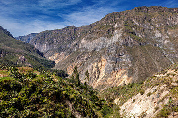 The andean mountains and valley of the colca canyon
