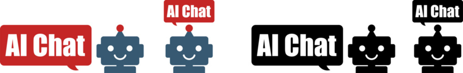 AIチャットのアイコン（AI Chat Icon – Artificial Intelligence Conversation and Support Symbol）
