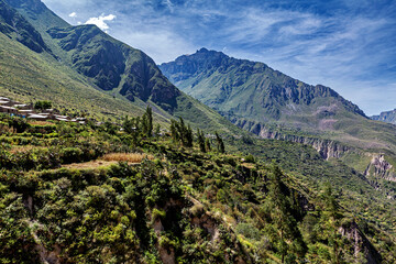 The andean mountains and valley of the colca canyon
