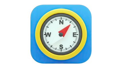 Compass App Icon Showing Direction on White Background