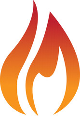 Fire icon with flame symbols in gradient, flat, style, burning heat blaze energy illustration for safety warning hazard UI design and emergency graphics