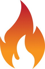 Fire icon with flame symbols in gradient, flat, style, burning heat blaze energy illustration for safety warning hazard UI design and emergency graphics