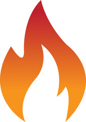 Fire icon with flame symbols in gradient, flat, style, burning heat blaze energy illustration for safety warning hazard UI design and emergency graphics