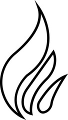 Fire icon with flame symbols in gradient, black line, style, burning heat blaze energy illustration group for safety warning hazard UI design and emergency graphics