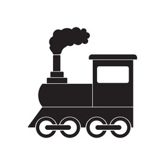 old steam train locomotive flat icon vector