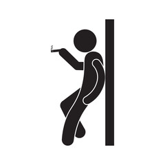 flat icon vector of a person smoking