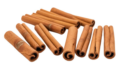 Aromatic cinnamon sticks isolated PNG, culinary spice for baking and flavoring beverages on transparent background