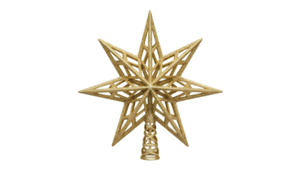 Golden christmas tree topper star decoration