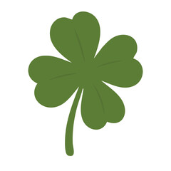 Green shamrock leaf symbol of luck for Saint Patrick Irish vector clipart illustration.