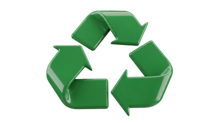 Obraz premium Green recycling symbol PNG isolated on transparent background, eco-friendly concept for environmental awareness and sustainable practices