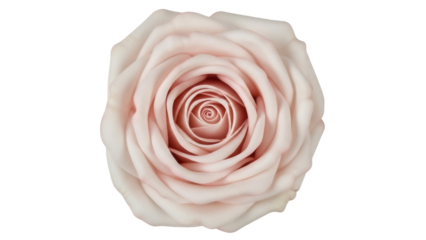 Pale pink rose isolated PNG on transparent background, delicate flower blossom for wedding invitations and romantic designs