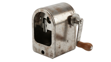 Old Metal Pencil Sharpener with Wooden Handle vintage