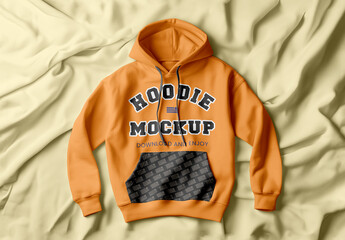 Hoodie Lying on Material Mockup