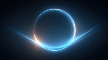 Obraz premium Abstract glowing sphere with dynamic light trails on dark background