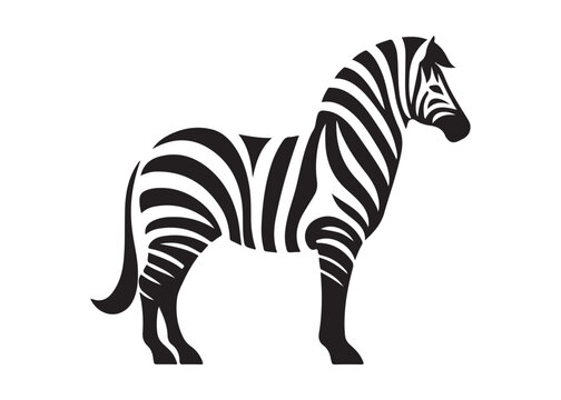 zebra logo vector silhouette, zebra silhouette vector illustration, african zebra logo vector silhouette, black zebra vector, wild animals zebra logo silhouettes vector on white background