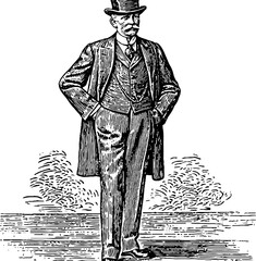 Vintage portrait of a 1900s railway conductor in classic attire for historical design projects