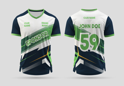 Modern Sports Jersey Design Template With Dynamic Geometric Pattern