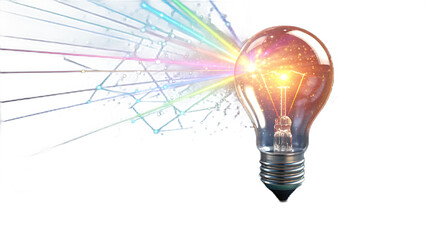 Illuminated bulb with radiating lines