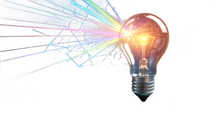 Illuminated bulb with radiating lines