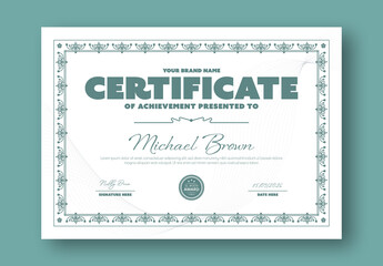 Certificate of Achievement Template with Vintage Border and Classic Typography Design