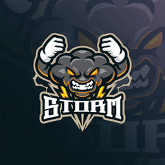 Storm mascot logo design vector. Angry storm illustration for sport and esport team.
