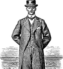 Vintage portrait of palace servant in formal attire: retro design inspiration