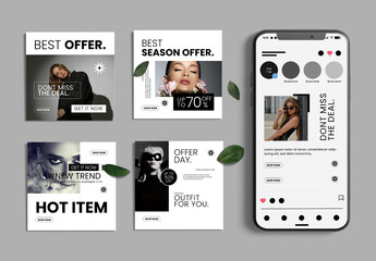 Modern Promotional Social Media Post Template Set