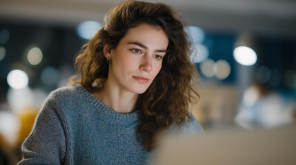 A remote worker decluttering their digital workspace, deleting outdated files, organizing cloud folders, and refreshing their minimalist desktop to boost productivity and mental clarity. cinematic