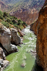 The andean mountains and valley of the colca canyon
