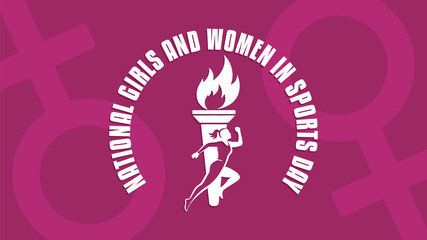 National Girls and Women in Sports Day Torch Empowerment Emblem