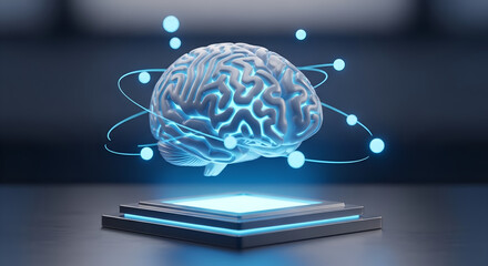 Artificial Intelligence Brain with Neural Network and Advanced Digital Technology.