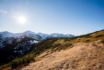 Obraz premium Winter view from Grzes peak in the Western Tatras 